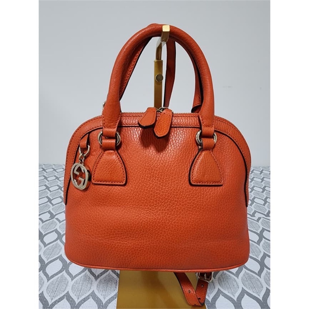 Authentic Gucci Mini Leather Interlocking G Dome … - image 13